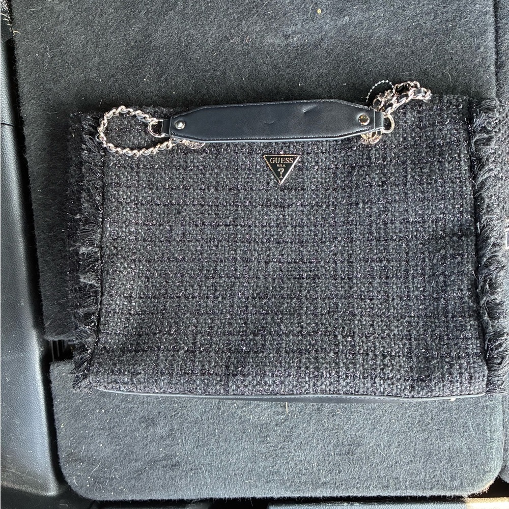 Guess Black Tweed Shoulder Bag